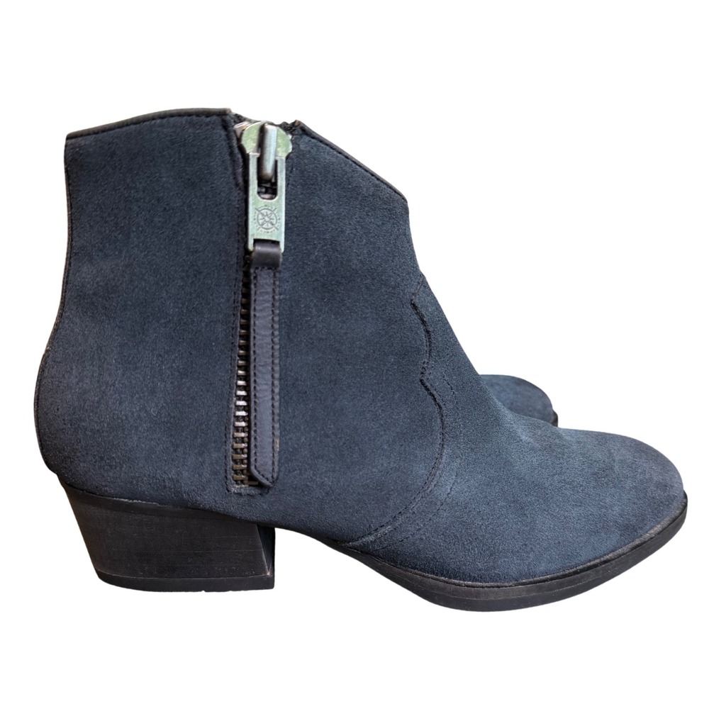 Bussola Alameda Annie Navy Silk Suede Ankle Boots EU 39 US 8.5 Western Bootie
